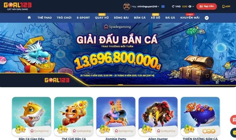 Bắn Cá Goal123: Săn Thưởng Khủng Dưới Đại Dương Sâu Thẳm Hấp Dẫn 1 Sảnh Bắn cá Goal123 thiết kế giao diện chơi đẹp, ấn tượng