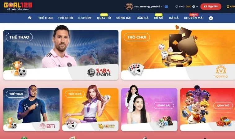 Đa dạng các thể loại game để trải nghiệm tại nhà cái Goal123