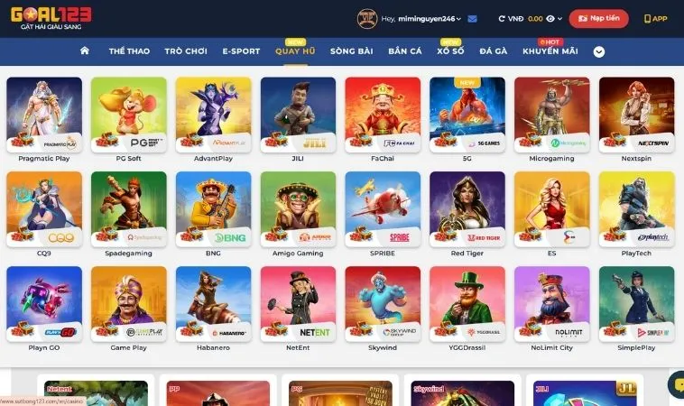 Nổ Hũ Goal123: Quay Hũ Thắng Lớn, Chinh Phục Jackpot Tỷ Đồng Hấp Dẫn 1 Sảnh Nổ hũ Goal123 quy tụ nhiều thể loại game hấp dẫn