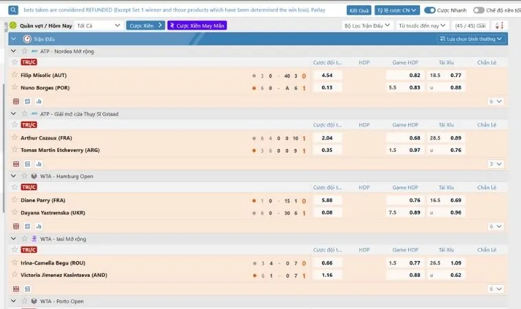 Tham Gia Cá Cược Quần Vợt Goal123 Đỉnh Cao Giải Trí Thể Thao Hấp Dẫn Nhất 2 Giao diện đặt kèo cá cược quần vợt Goal123