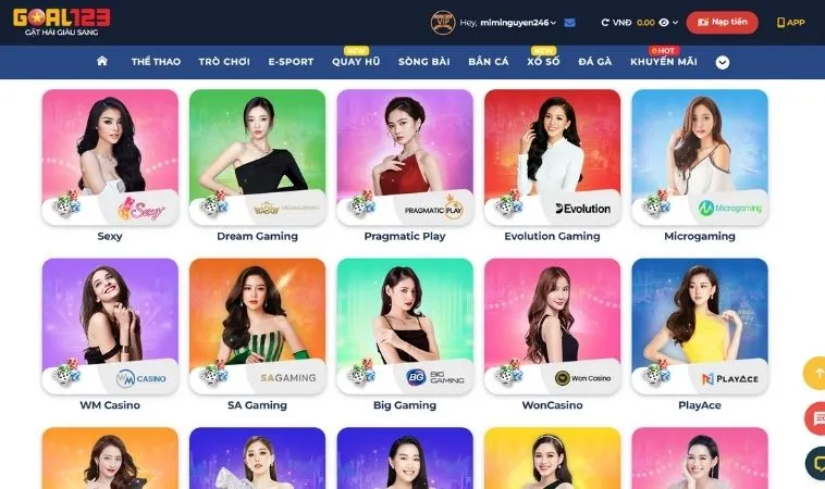 Casino Online Tại Goal123 Đỉnh Cao Giải Trí Với Trò Chơi Hấp Dẫn Thắng Lớn 1 Nhà cái Goal123 hợp tác với nhiều nhà cung cấp game live casino hàng đầu