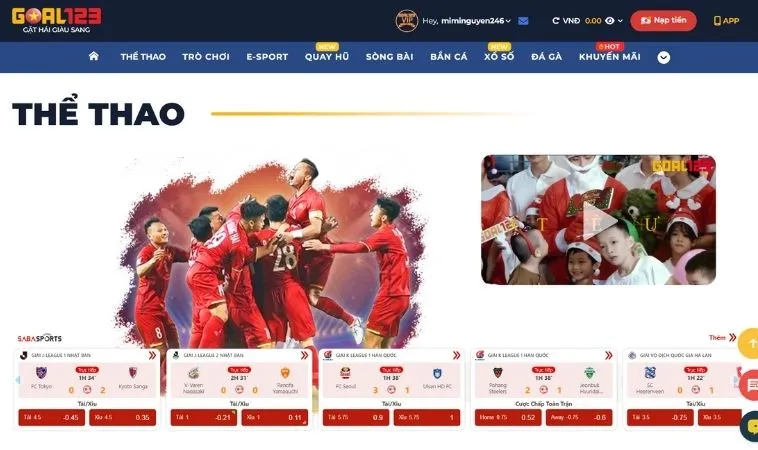 Thể Thao Tại Goal123: Cá Cược Sôi Động Hàng Ngàn Trận Đấu Mỗi Ngày 1 Sảnh Thể thao tại Goal123 thiết kế giao diện đẹp, chuyên nghiệp